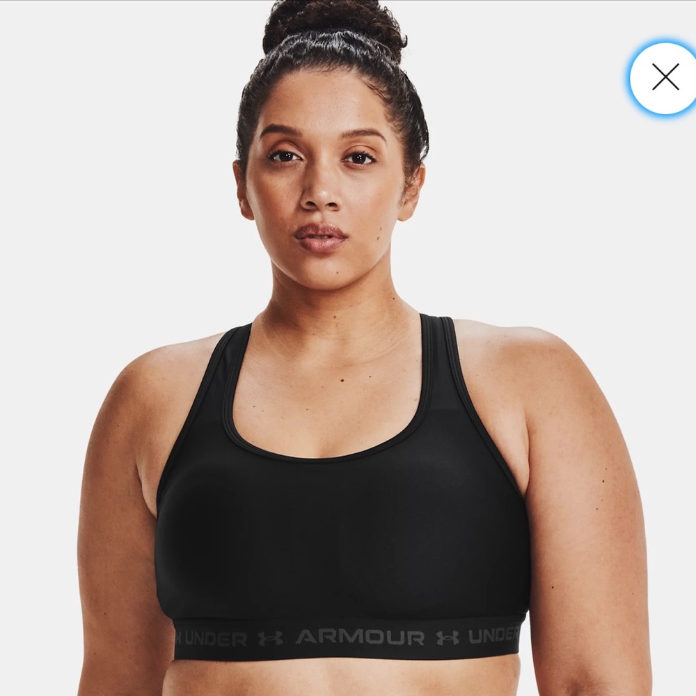 Under Armour Women’s Armour Mid-Crossback Sports Bra, Black, Size 3X - NWT!